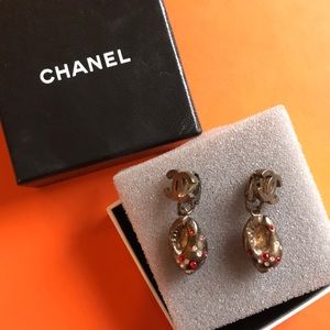 Bronze Seashell Chanel Earrings w/ crystals